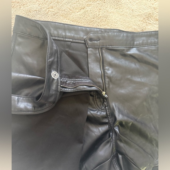American Eagle Faux Leather High Rise Skort Sz 18 NWT Wrap Black - Picture 7 of 16